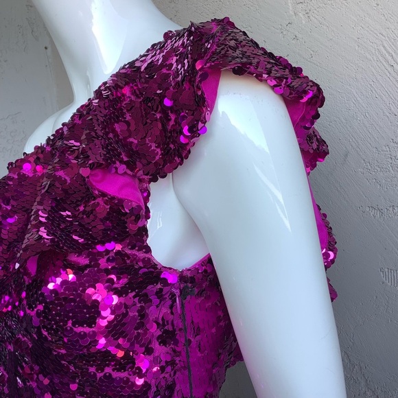 Leith Pink Sequin One-Shoulder Dress NWT - Picture 9 of 9